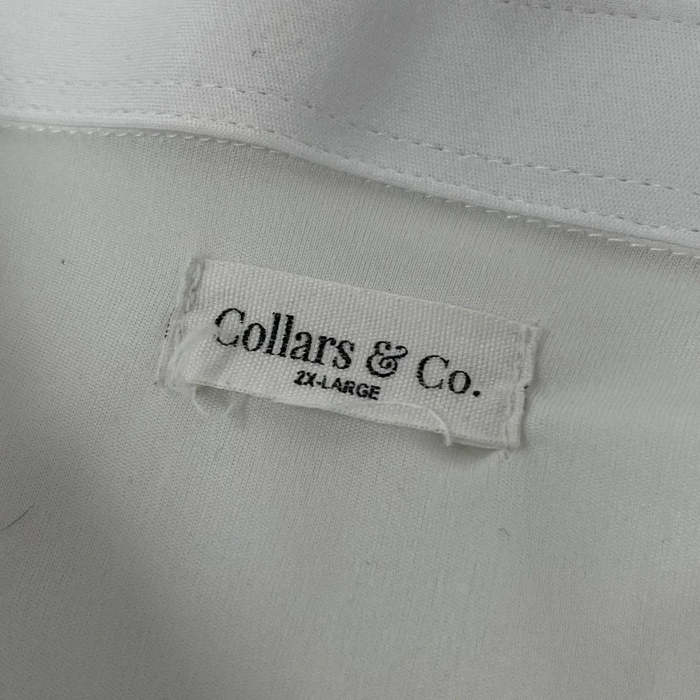 Collars & Co Men White Short Sleeve Dress Collar Polo Shirt Size 2XL Performance - Picture 4 of 7